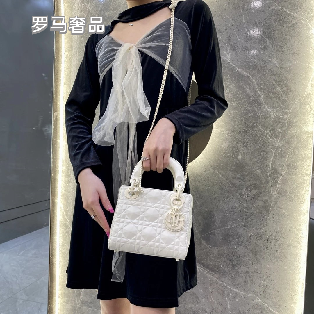 Christian Dior Micro Lady Dior Bag Beige Cannage Lambskin