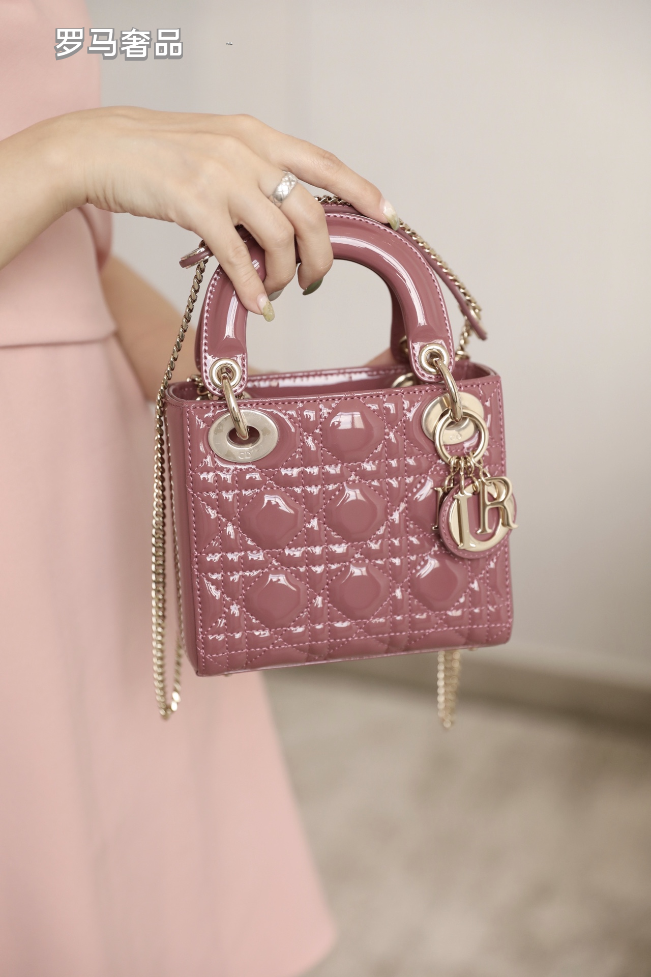Mini Lady Dior Handbags - Quilted Cannage Leather Mini Bags in Blue and Pink