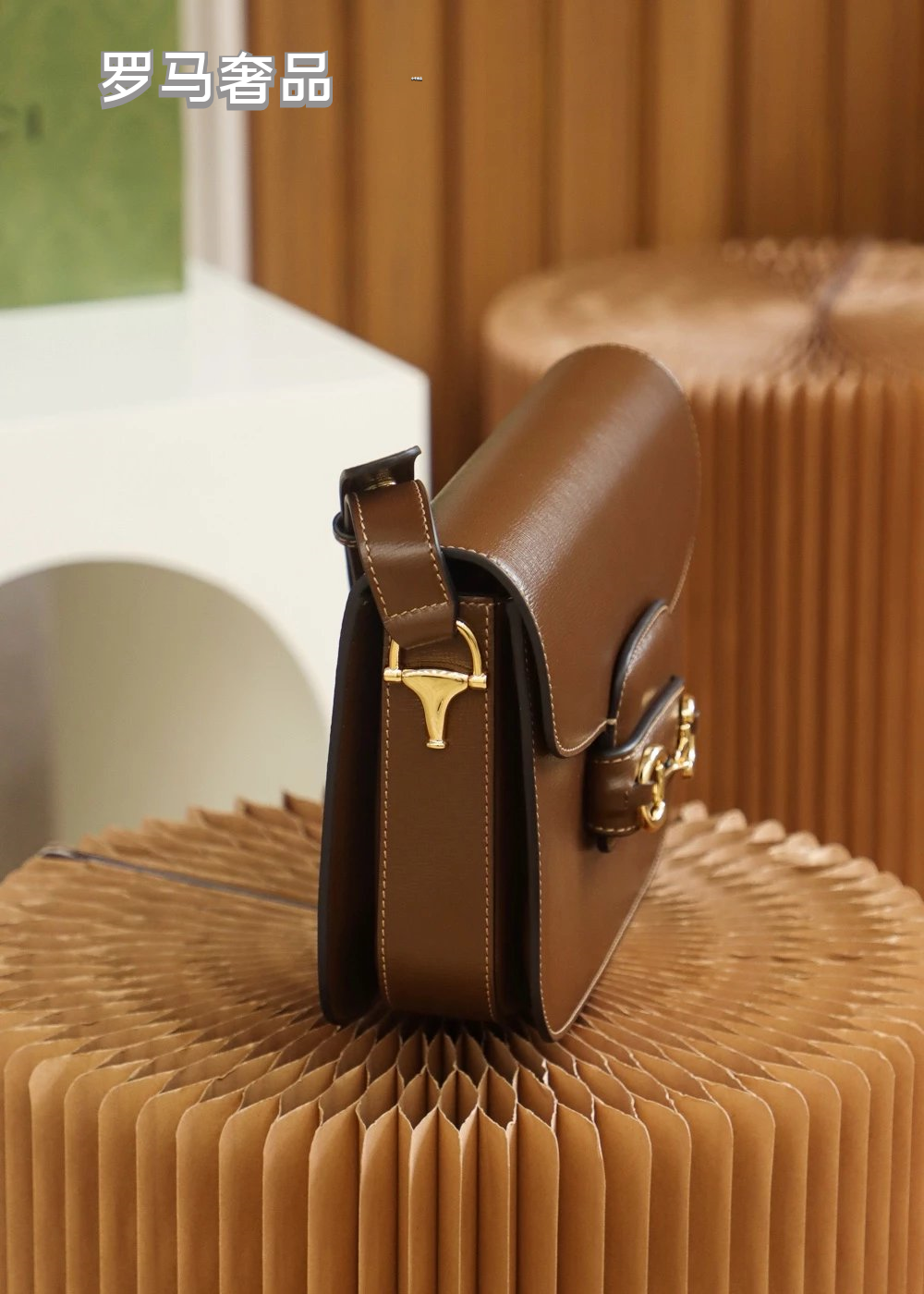 Gucci Luxury Horsebit Detail Flap Leather Crossbody Shoulder Bag