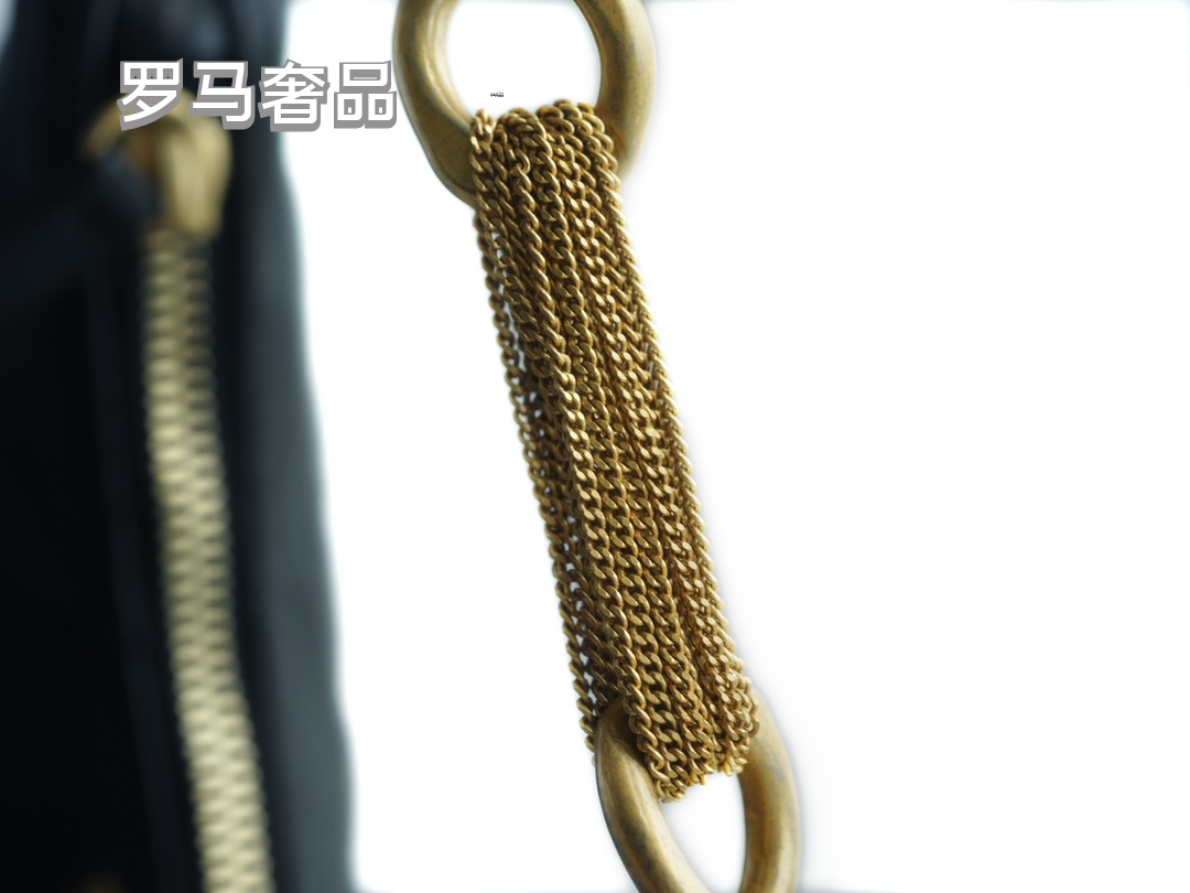 Chanel Quilted Black Leather Hobo Bag with Gold-Tone Chain Strap