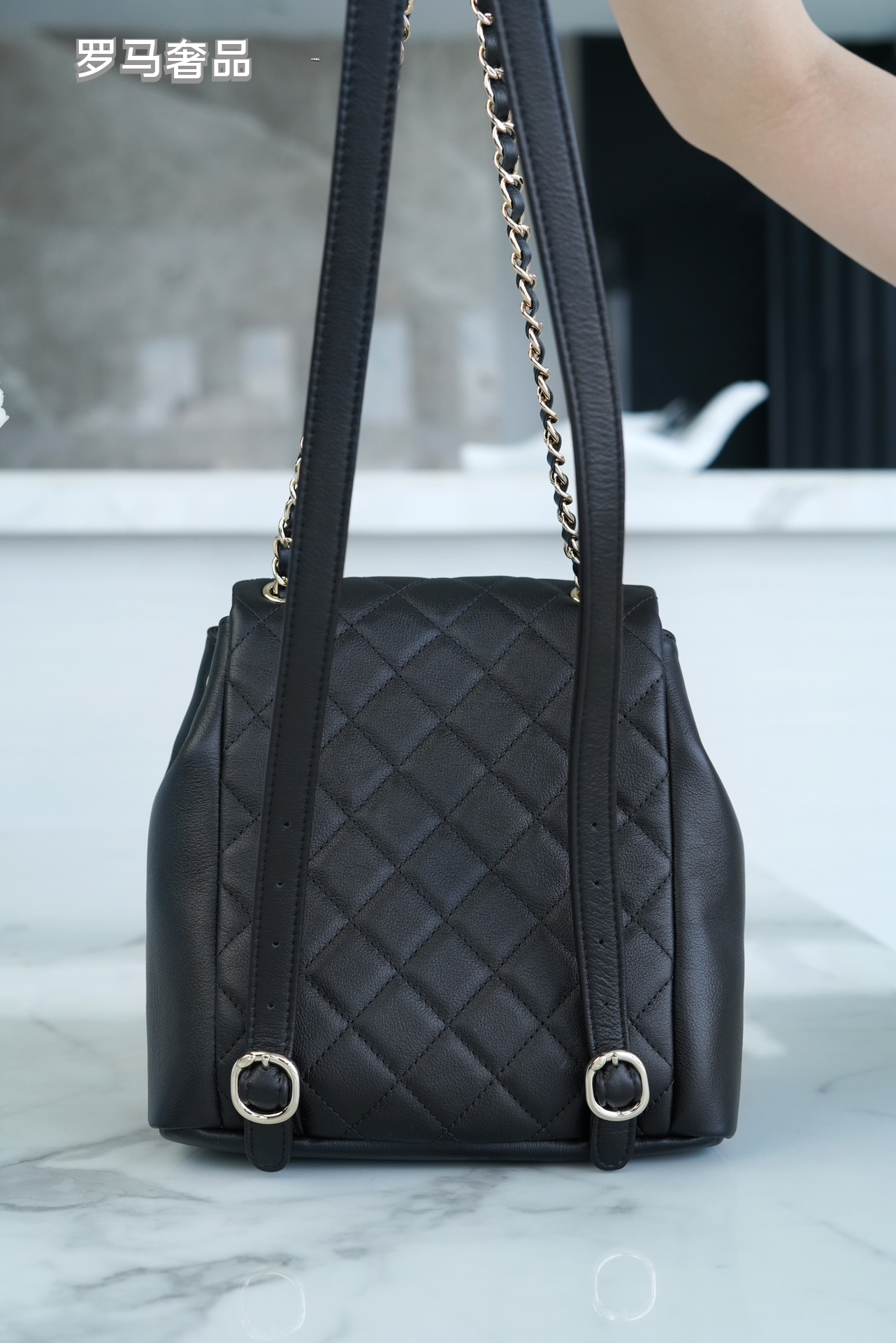 Chanel Quilted Lambskin Duma Backpack - Black with Gold-Tone Hardware