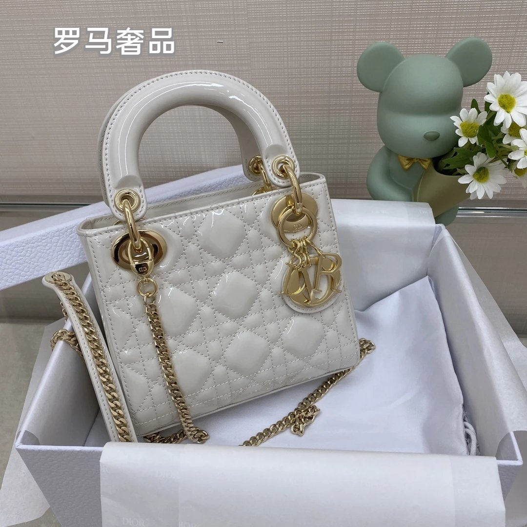 Lady Dior Mini Bag - Black Cannage Leather with Gold-Tone Hardware