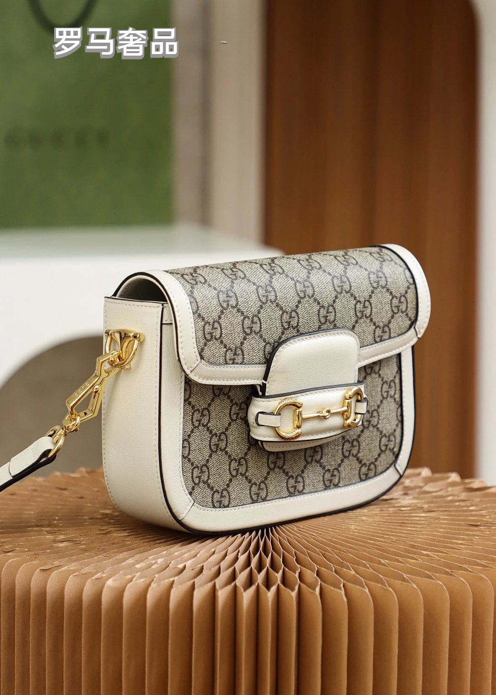 Gucci Horsebit 1955 Mini Shoulder Bag - GG Supreme Canvas &amp; Brown Leather