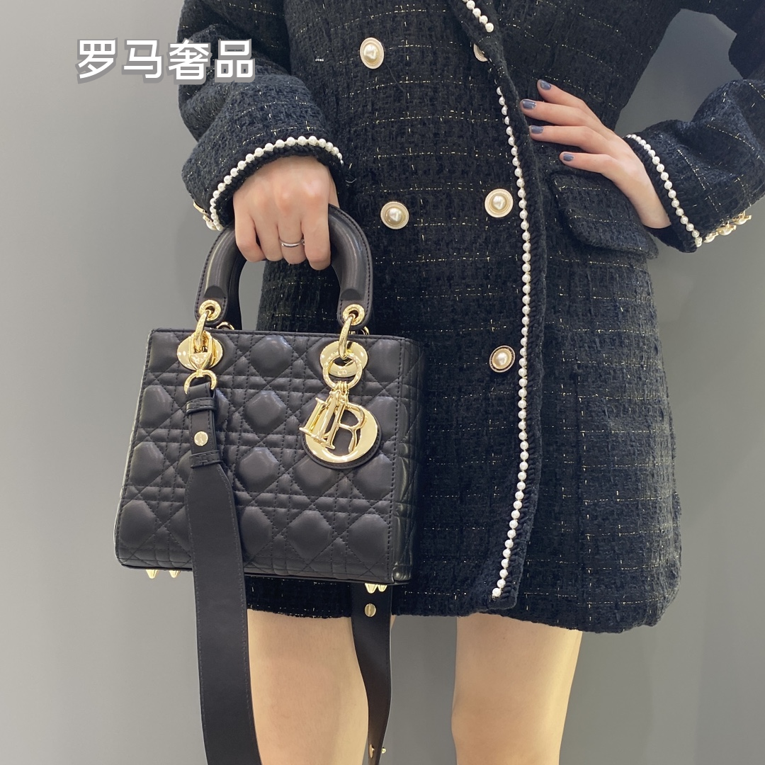 Dior Classic Beige Quilted Leather Top Handle Handbag with Gold Hardware