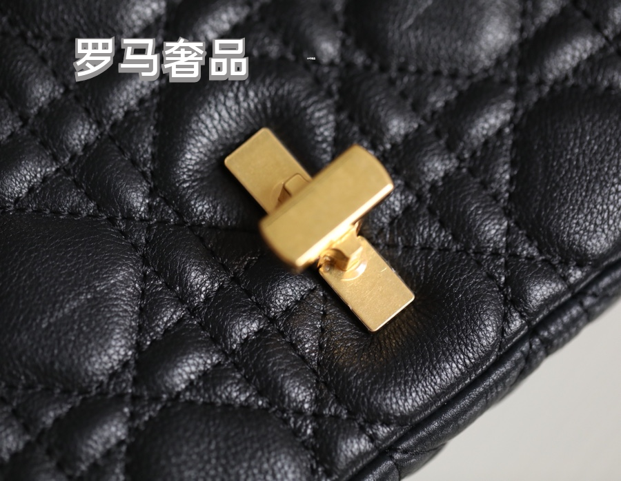Dior Classic Black Quilted Leather Shoulder Bag with Gold Hardware