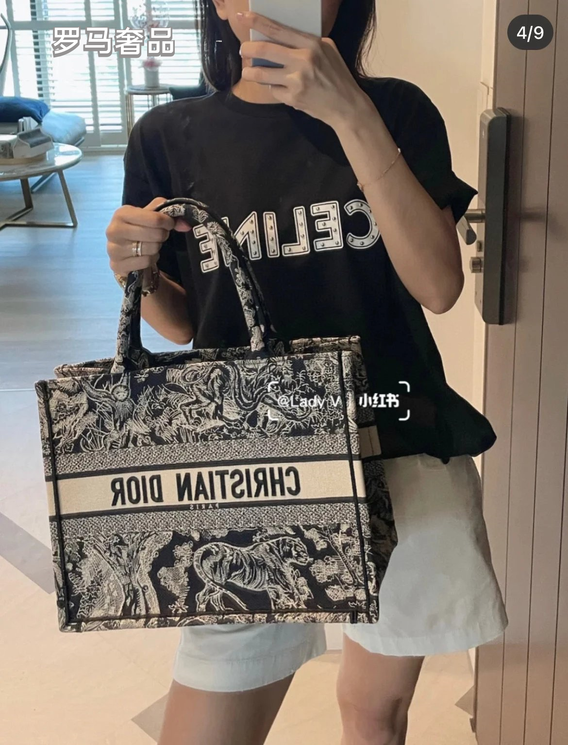 Dior Book Tote Bag Blue Toile de Jouy Embroidery