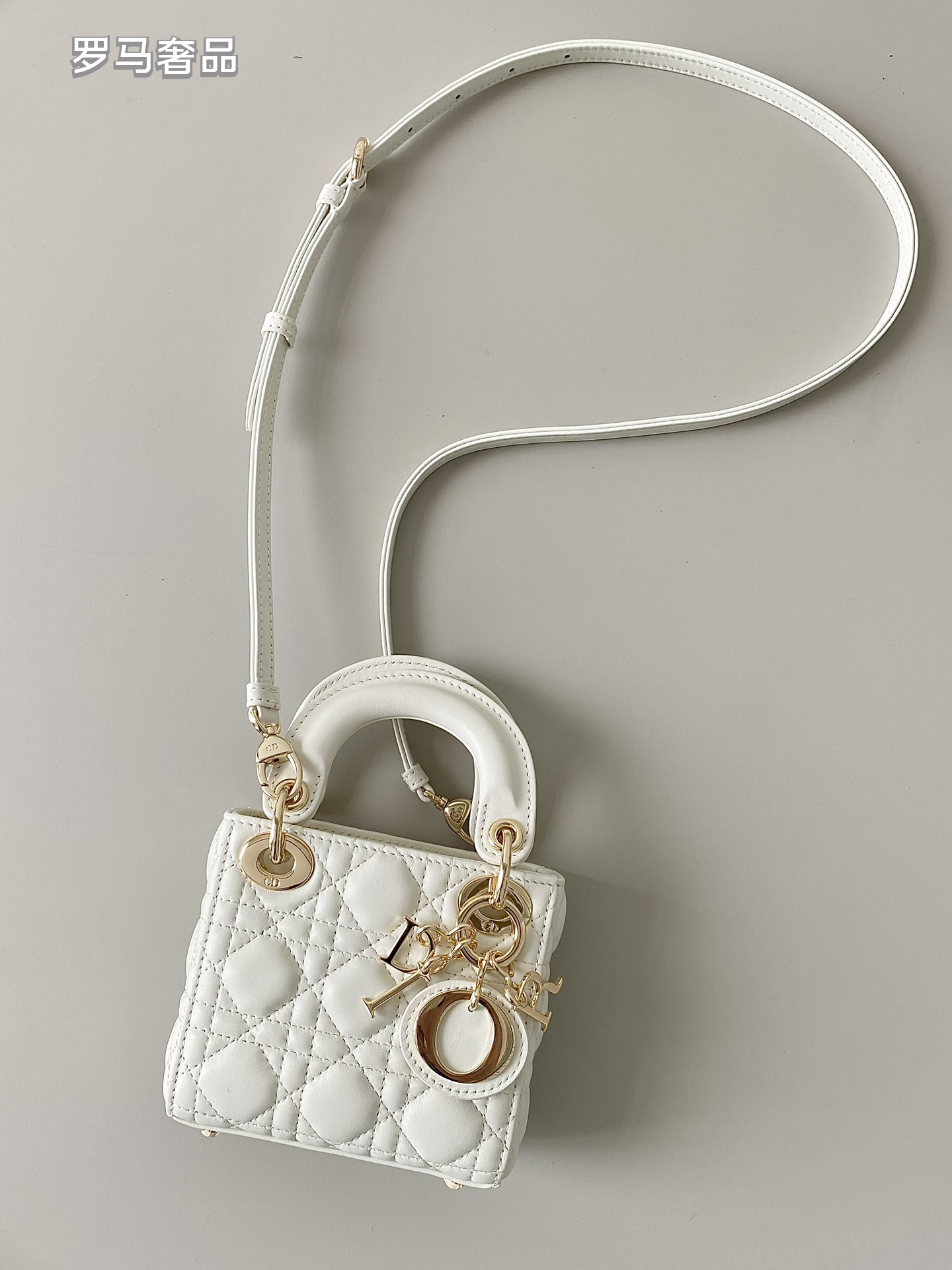 Micro Quilted Top-Handle Bag with Detachable Shoulder Strap - Silver