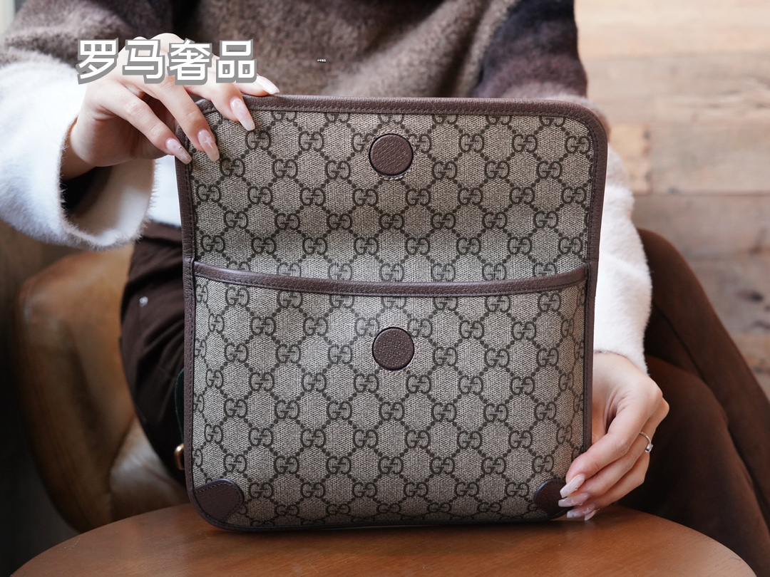 Gucci GG Supreme Canvas Belt Bag with Green and Red Web Strap