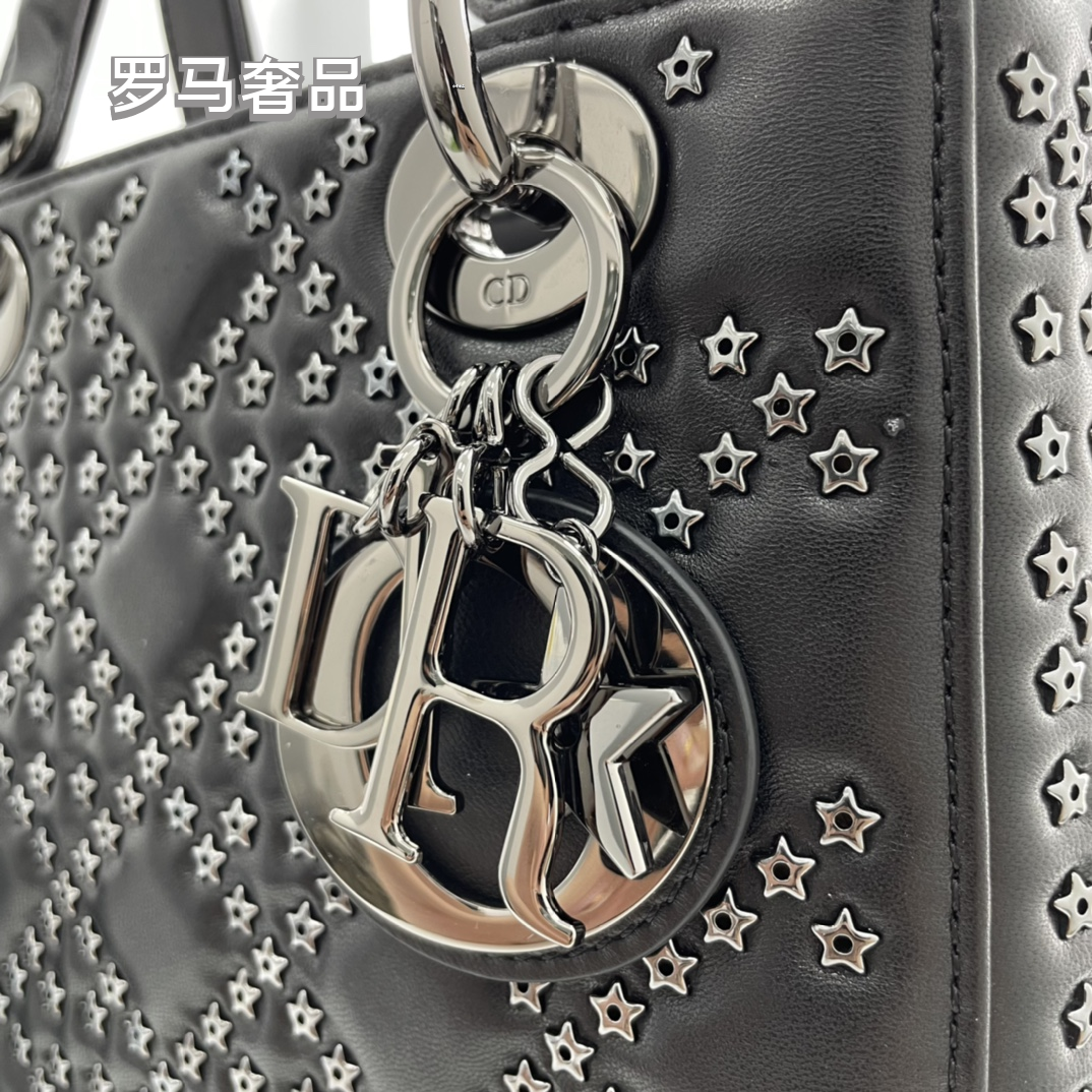 Lady Dior My ABCDior Bag White Cannage Lambskin with Gold-Finish Charms