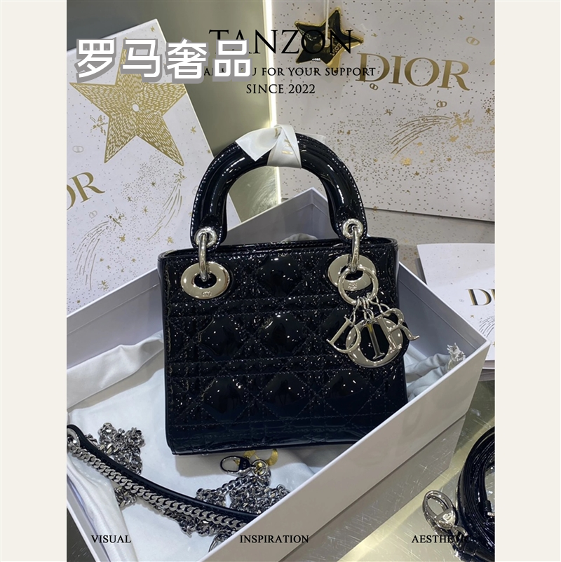 Lady Dior Mini Bag - Black Cannage Leather with Gold-Tone Hardware