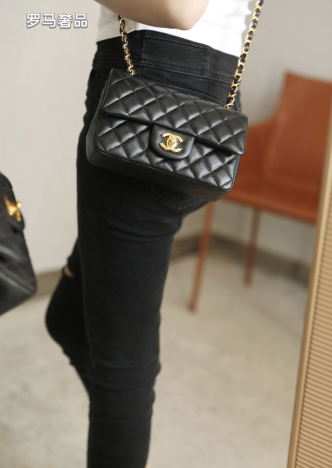 Chanel Black Quilted Lambskin Classic Small Flap Bag with Gold Hardware