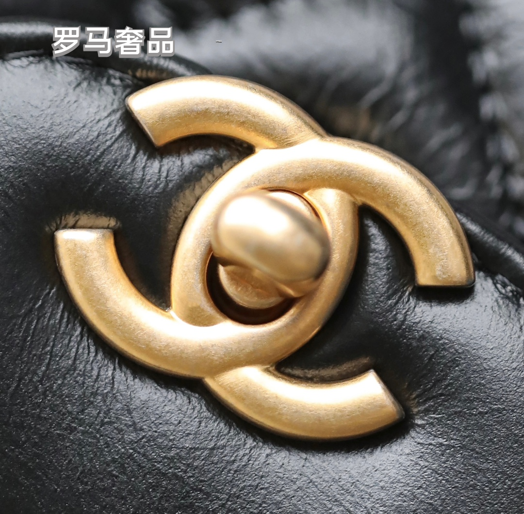 Chanel Black Quilted Lambskin Mini Top Handle Bag Gold-Tone Hardware
