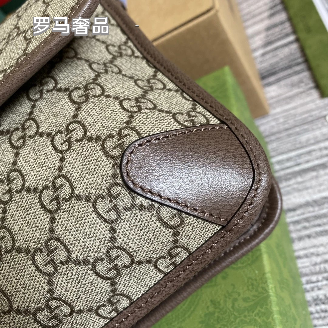 Gucci Neo Vintage GG Supreme Messenger Bag - Brown Canvas &amp; Leather